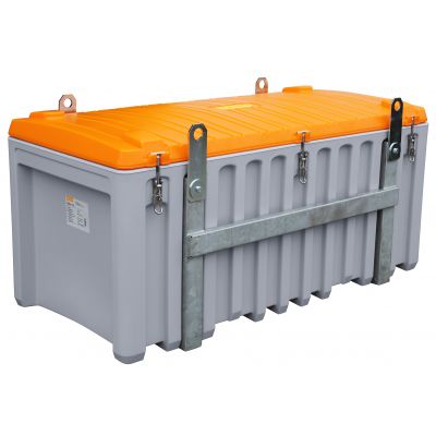 CEMbox 750 l, for use with cranes, grey/orange, with side door