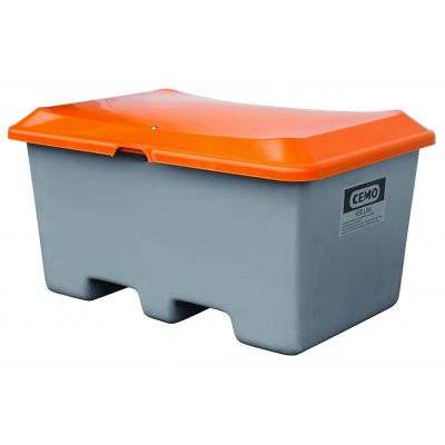 GRP Grit container Plus3 400 l, grau/orange, ohne Entnameöffnung