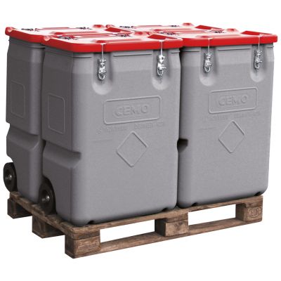 Mobile box 250 l, lid red