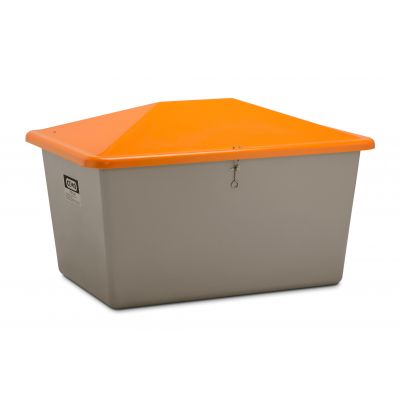 GRP Grit container 1100 l, grey/orange