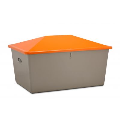 GRP Grit container 2200 l, grey/orange