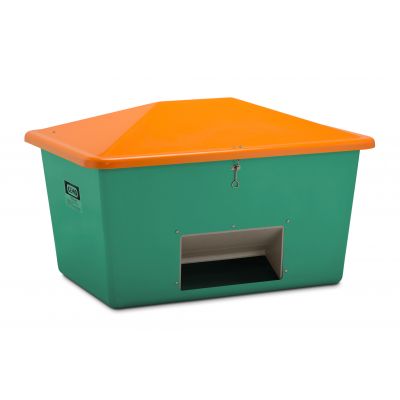 GRP Grit container Plus3 1100 l, green/orange