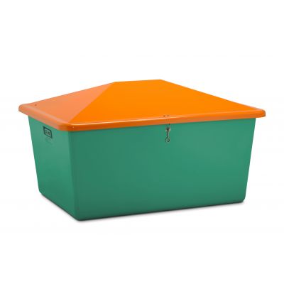 GRP Grit container Plus3 1500 l, green/orange