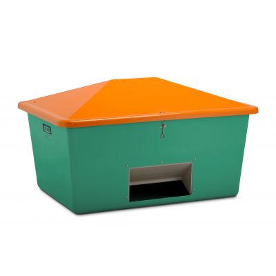 GRP Grit container Plus3 1500 l, green/orange