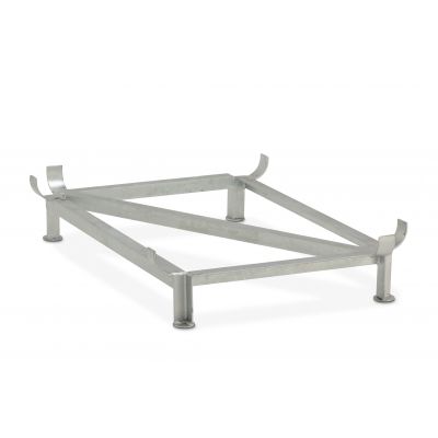 Galvanised steel base pallet, for 700 l container