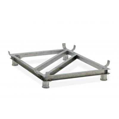 Galvanised steel base pallet, for 1500 l container
