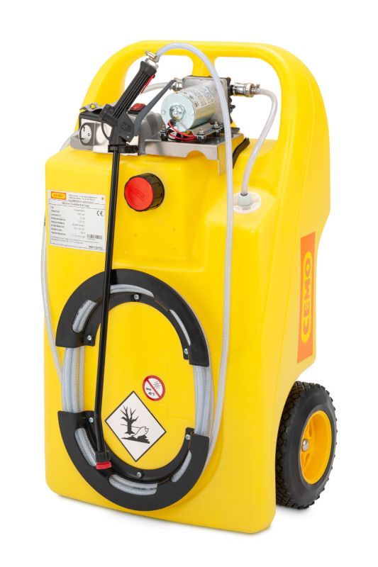 Spray caddy 60L with spray lance, 8m reinforced hose, LiFePO4 battery charger
