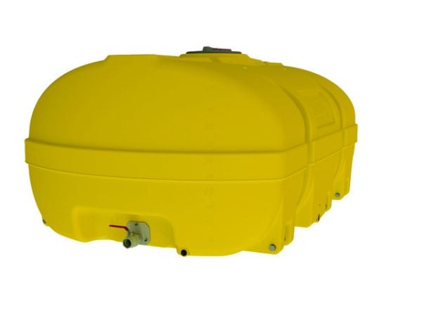 PE-vat 5000 l, doosvormig, met scharnierend deksel 380, met schotten, groen RAL 6029
