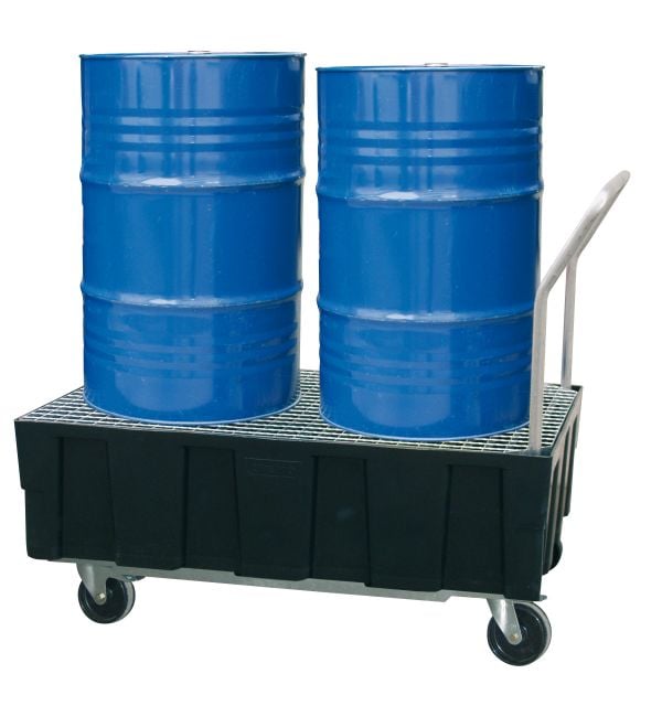 PE sump pallet250/2-RG-mobile w. galvanized steel grating***