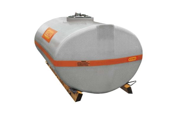 Vat van 4000 liter, grijs, met koepel van 420 mm.