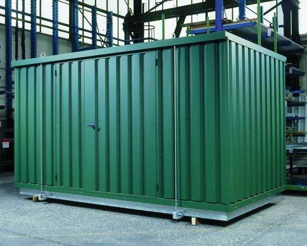 Veiligheidscontainer SRC 6.1W, gegalvaniseerd en geverfd. Deur aan de lange zijde.